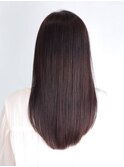 髪質改善　縮毛矯正　顔周りレイヤー　ダークブラウン