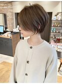 大人可愛い小顔ひし形クビレ丸みボブ20代30代40代大人ショート