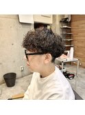 波巻きパーマ 刈り上げ マッシュ