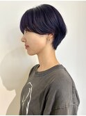 福井　大和田　ハンサムショート　ハイトーン　パープルカラー