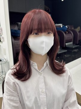 ハピネス 梅田茶屋町店(HAPPINESS) ブリーチなし 髪質改善 韓国風ワインレッド！