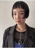 マイクロボブ/ミニボブ/黒髪ボブ/ショートバング/ワイドバング