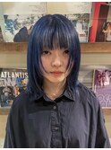 顔まわりレイヤー&マットブルー