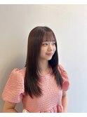 韓国風顔まわりレイヤーカットぱっつん前髪20代30代