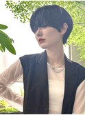 暗髪×マッシュショート