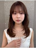 韓国レイヤーカット/ヨシンモリフェイスレイヤー/艶髪カラー