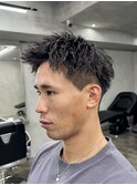 刈り上げアップバングスパイキーショートパーマスパイラルパーマ