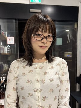 ノラ ヘアーサロン(NORA HAIR SALON) ブリーチなしオリーブブラウン赤み消しカラーレイヤーカット