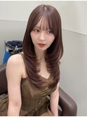 横浜ロングレイヤーカットハッシュカットまろやかブラウン