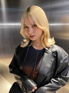 エン 栄店(enne) 栄ハイトーンレイヤーカット*透明感ホワイトブロンド