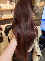 ノラ ヘアーサロン(NORA HAIR SALON) ブリーチなし暖色カラーワインレッドボルドーカラーピンクレッド