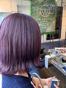 ダブル アンダーバー サロン(W_SALON) 【W_SALON 河原町】カシスパープル/外はねボブ