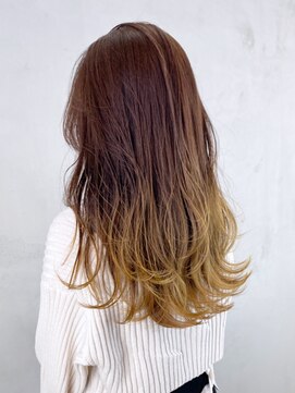 アルバム 池袋(ALBUM) グラデーションイエロー_こなれミディくすみブルー_ba361341