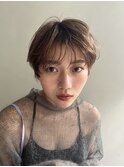 マッシュバング×透明感ベージュ