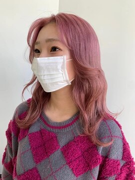 ゲーム 原宿店(GAME) ダブルカラーピンクベージュケアブリーチハイトーン髪質改善