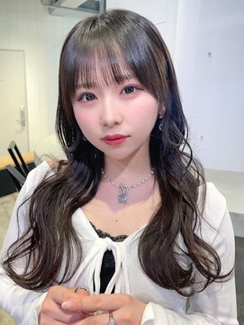 アイティーバイアルバム 八王子店(IT by ALBUM) 波巻きロング_グレーベージュレイヤーロング前髪パーマ_9679