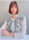 銀座 Cheri 透明感ココアベージュ×艶髪ボブ
