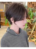 ＊前髪あり耳掛け丸みくびれショートボブ20代30代40代50代60代＊
