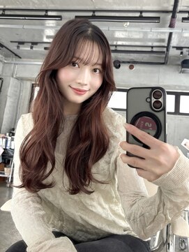 エインアンリー 明治神宮前(AIN.ANLY.) 韓国ヘア顔周りレイヤー青髪似合わせカット20代30代