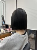 黒髪カタログオリーブグレーココアベージュ小顔に見せるヘア博多