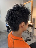 刈り上げなしスパイキーショート/アップバング/短髪/千葉駅保立