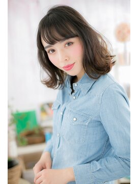 ミック ヘアアンドビューティー 大山店(miq  Hair&Beauty) 外ハネガーリーミディ