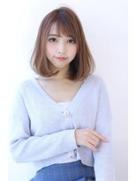 オーロ 緑地公園店(ORO)&nbsp;ローライトココアブラウン大人かわいいゆるふわシアーカラーボブ