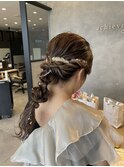 ヘアセット 大人上品編み込みアップヘア お呼ばれ