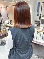 ラミエ バイ メルト 吉祥寺(lamie by melt)&nbsp;"久保田"オレンジブラウンブリーチなしカラー切りっぱなしボブ