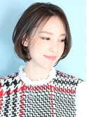 前下がりショート・ボブ/パーマ/前髪なし/30代/40代/50代/長め