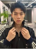 ブルーブラックスパイキーショートスペインカール韓国マッシュ2