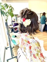ヘアーデザイン シーベル(HAIR DESIGN SEA BELLE)&nbsp;ハーフアップウェーブ巻き卒業式ヘアセットヘアアレンジ