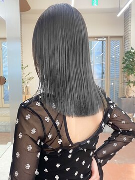 パークレーン アイス イヴェン(park lane ICI yeven) ブリーチなしダブルカラーミディアムボブ20代30代40代夏カラー