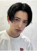 大分メンズナチュラルセンターパート刈り上げツーブロックカット