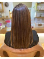 ルッソリベラ 池袋(Lusso libera)&nbsp;ストレートロング×オレンジブラウンでうるツヤヘア