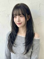 ネオリーブウリ 二子玉川店(Neolive uri) ミディアムヘア暗めカラーデザインカラーフェイスフレーミング