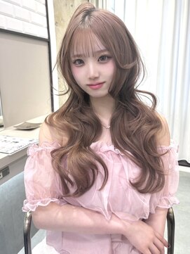 ボタン 熊本(VOTAN) 韓国ヘア/レイヤーカット/ミルクティーベージュ/ブリーチ