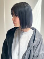 ベルフェミンキルン(Belle femin kilun)&nbsp;切りっぱなしボブ 顔周りカット アッシュグレー 艶髪 髪質改善
