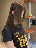 エイム ディクト ヘアー プロデュース(ame D.C.T HAIR PRODUCE) 顔周りレイヤー×オリーブベージュ