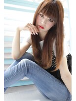 オウル(Owll)&nbsp;ストレートヘア[mignon]ラウンドワイドバング ロングスタイル