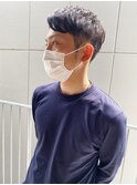 ツーブロック_マロンベージュ Aラインボブ かきあげ