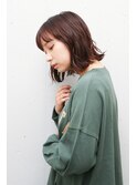 ボブ/切りっぱなし/外ハネ/レッドブラウン ◎ 20代30代40代