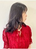 【FOLK】透明感ダークグレージュ☆似合わせゆる巻きセミロング♪