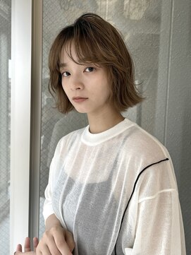 ニューヨークニューヨーク 三宮駅前店(NYNY) 前髪長めレイヤーボブ×ブラウンベージュ