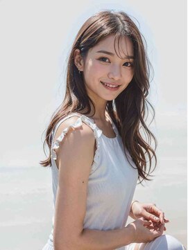 エル 横浜(eL) ◎前髪パーマ レイヤーロング 黒髪 グレーベージュ 小顔