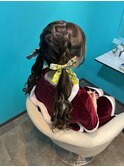 編み込みツインテール