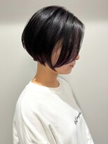 キャパ セントラル 天神 大名店(CAPA central) ショートボブ　パープルハイライト　裾カラー　フェイスレイヤー