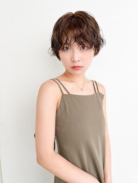 シーム 天神大名店(SEAM) ウェーブショート　Recommended for  20s to 30s.