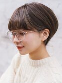 郡山くびれショートボブハイトーンボブミルクティーベージュ30代