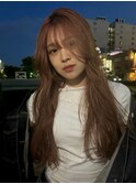 【 レイヤー × ロング × オレンジベージュ 】浅野美紀